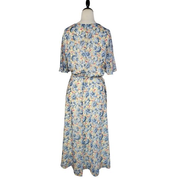 Lauren Ralph Lauren Floral Georgette Faux Wrap Midi Dress 18 NWT Belted Romantic - Picture 7 of 15